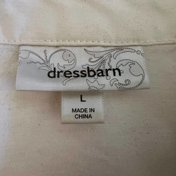 Dress Barn, Large, Elbow Sleeve Top or Lightweight Coat, Silver Accents & Snaps - Picture 8 of 8